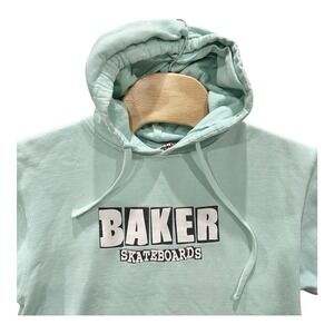 Vintage Y2K Baker Skateboards Mint Green Hoodie Size Small‎ Streetwear